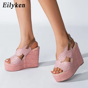 Eilyken NEW Platform Women Sandals Buckle Strap Rome Wedges Sexy Peep Toe Fashion Ladies Club Party Shoes Large Size 43