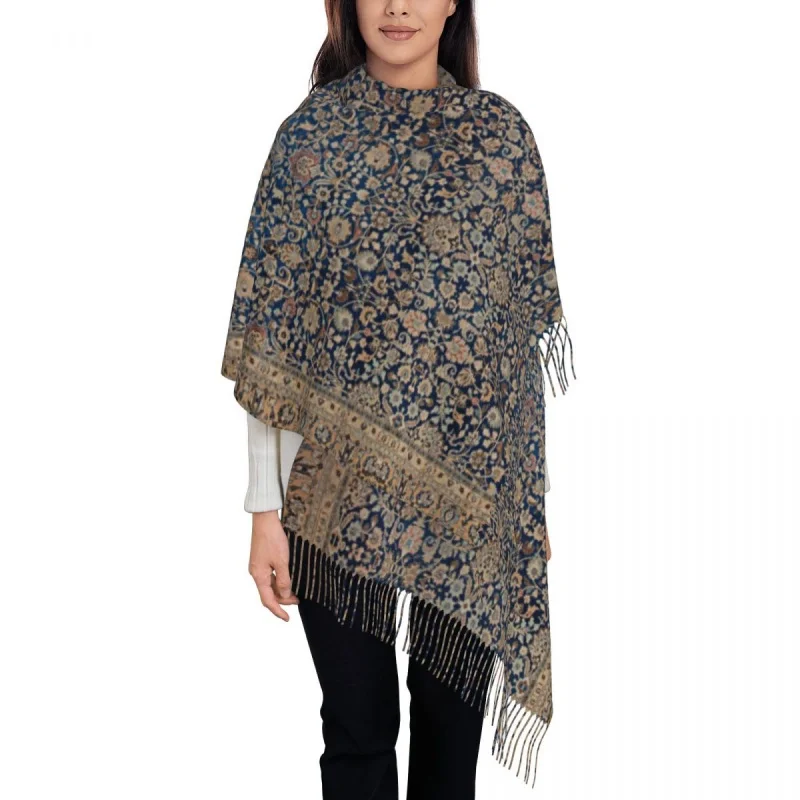 

Customized Print Turkish Antique Tabriz Persian Rug Scarf Women Men Winter Fall Warm Scarves Ethnic Boho Geometric Shawl Wrap