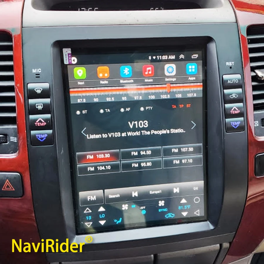 

Для Lexus GX470 радио Android 13 для Toyota Land Cruiser 120 Prado 10,4 дюймов стерео экран Tesla Автомобильный мультимедийный видеоплеер GPS