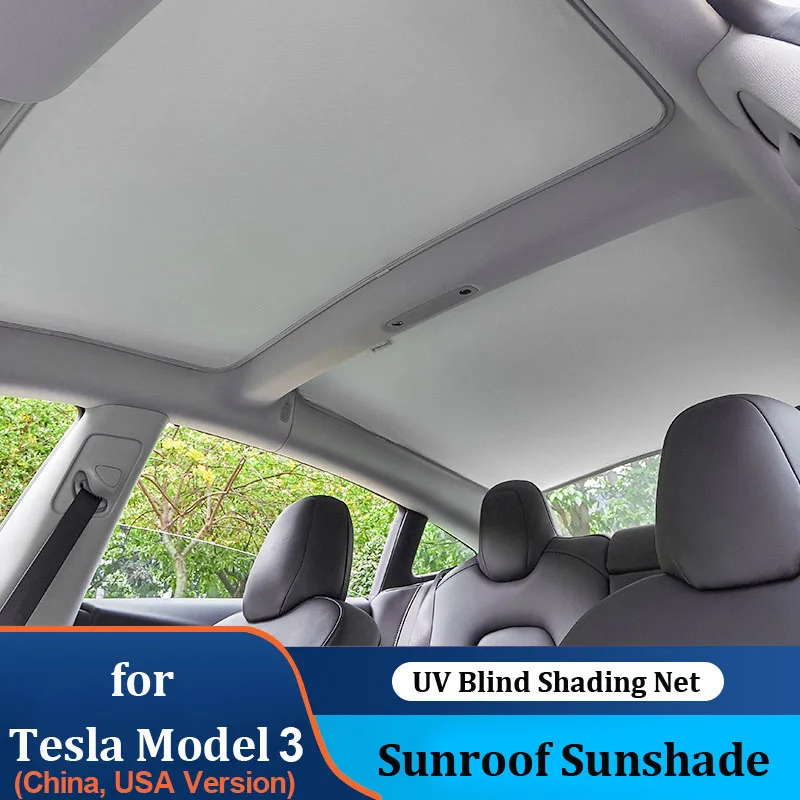 Parasol de techo para Tesla modelo 3, accesorios de sombrilla para techo solar, Protector de red para tragaluz de cristal de EE. UU., China, modelo Y 2022