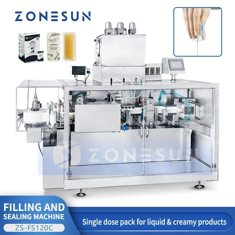Фото ZONESUN ZS-FS120C Устройство для легкого фасования и запечатывания пакетов-саше для жидких и кремообразных продуктов №2