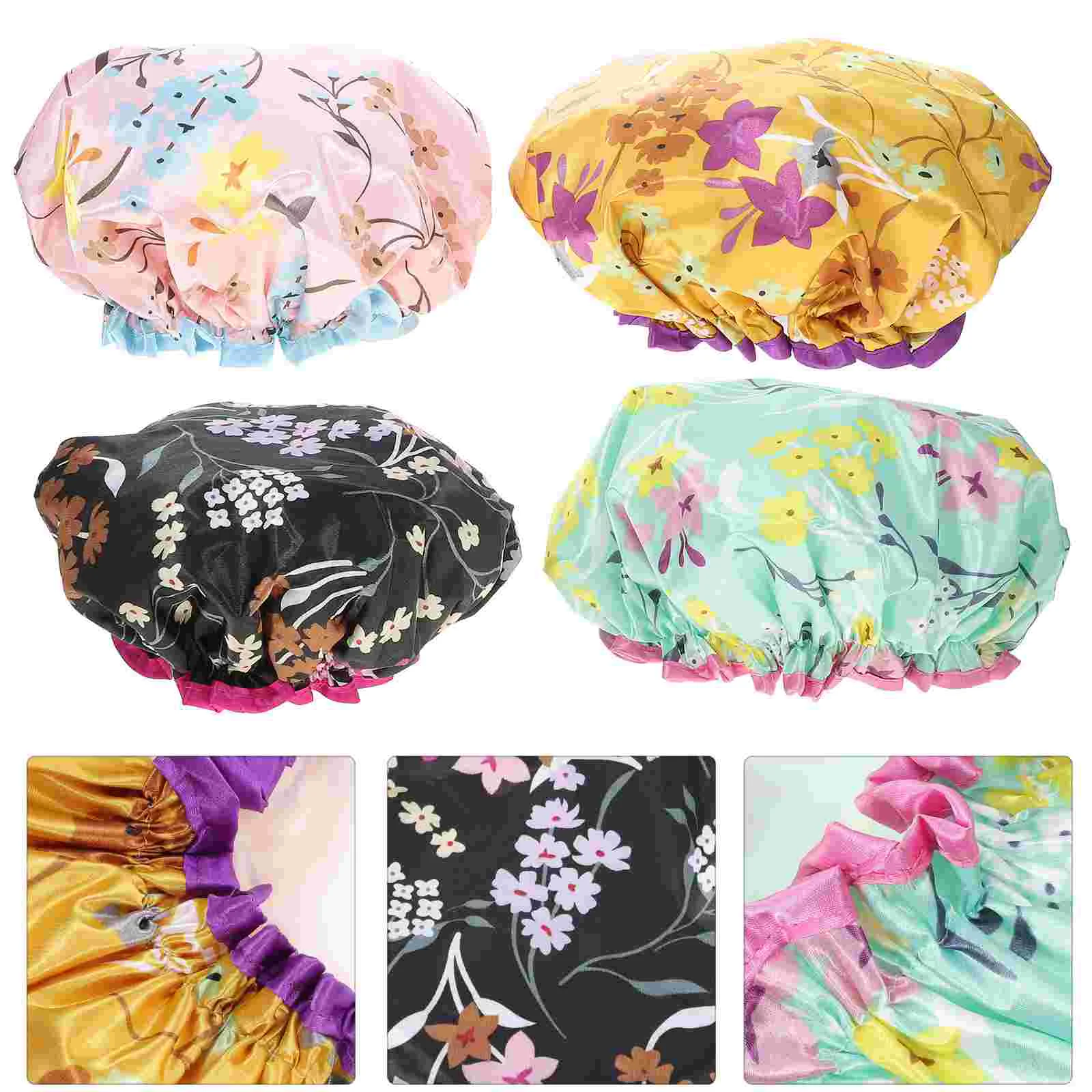 

Caps Shower Bathing Hair Hat Elastic Bath Thick Bonnets Adults Breathable Protection Hats