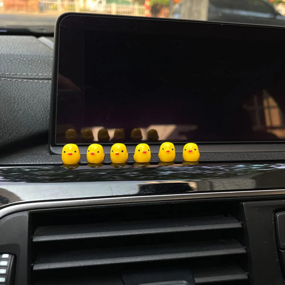 5/10 шт. милые желтые фигурки цыплят искусственное украшение интерьера автомобиля
