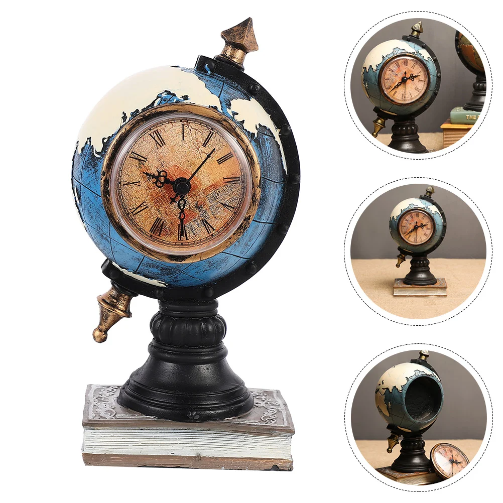 

Clock Desk Globe Alarm Table Vintage Desktop Accessories Cool World Small Bedside Decorative Clocksoldearth Tabletop Farmhouse