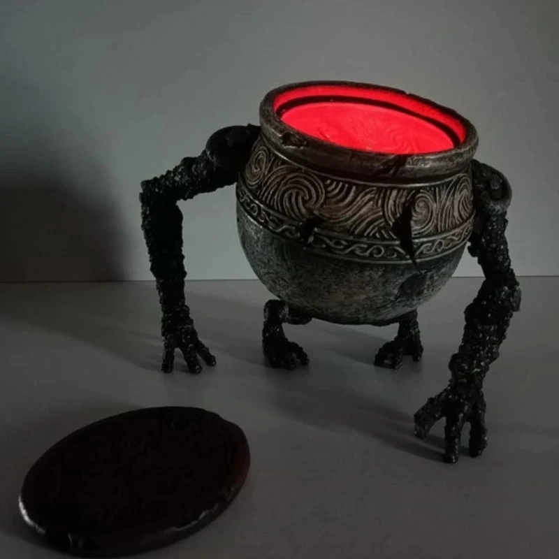 

Elden Ring Pot Boy Statue Figure Resin Game Hobby Glowing Monster Magic Poison Pot Jar With Lid Ornament Led Home Decor