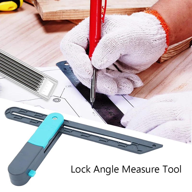Adjustable Angle Ruler with Lock Fast Marking Woodworkers Accessories Contour Edge Rule Protractor Goniometer Gauge Measure Tool |