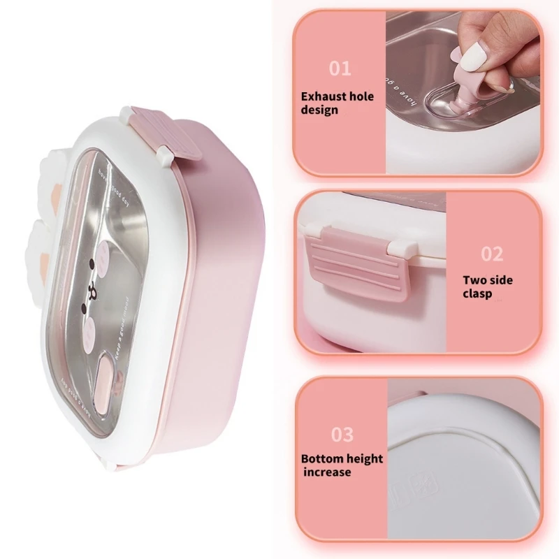 Коробка для завтрака с кроликом несколькими отсеками детского контейнера еды из