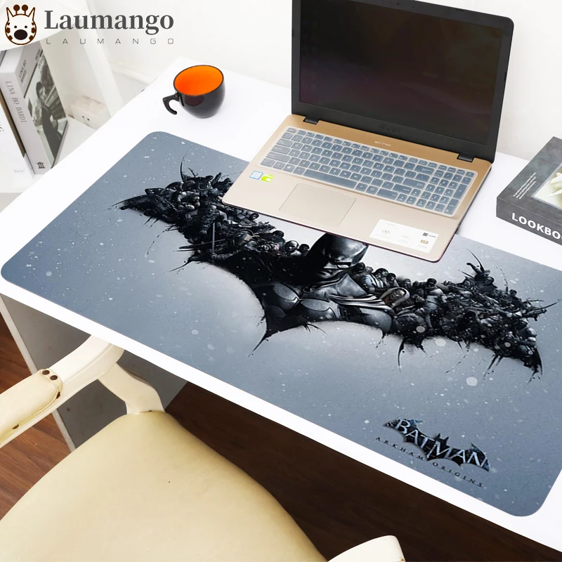 Speed Gamer Mouse Pad 900x400mm Locking Edge Keyboards Mat Mousepad Rubber Gaming Mouse pad Desk Mat DIY Design  Batmans Logo