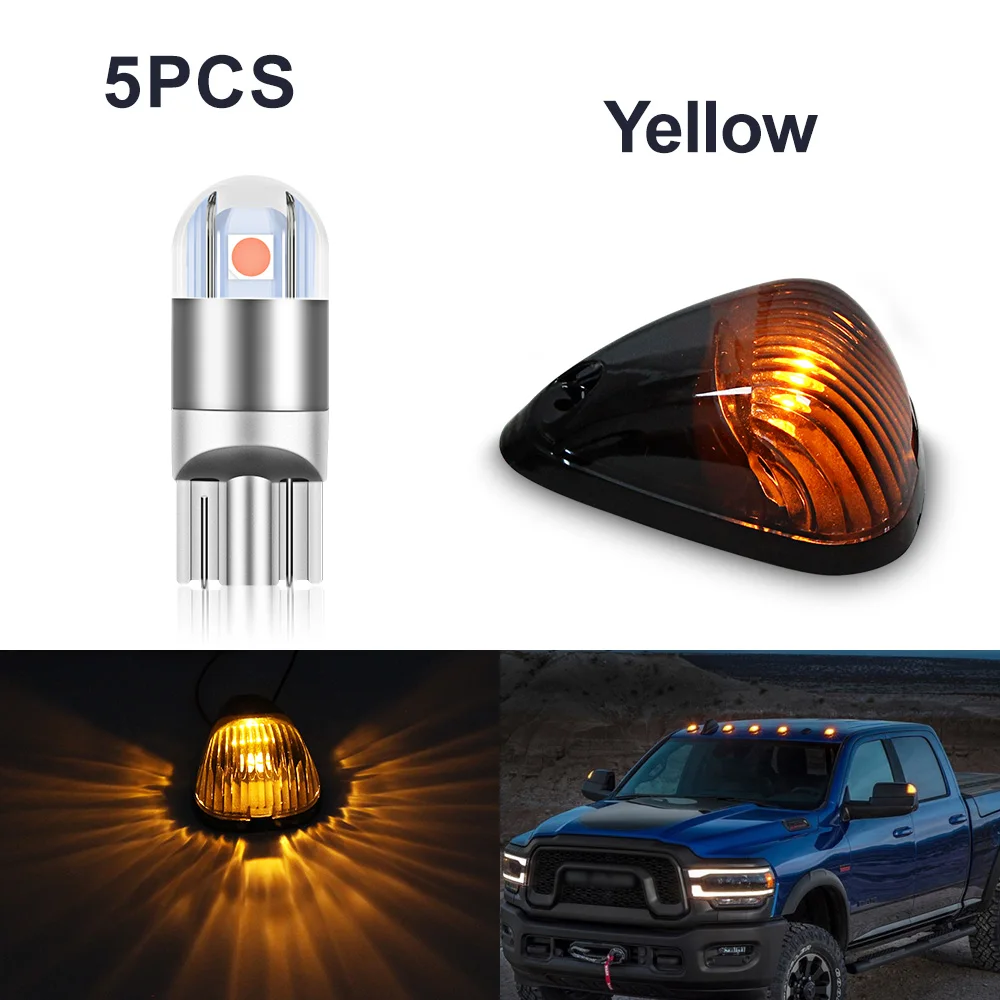 

5 шт. светодиодные ходовые огни на крыше, габаритные фонари на крыше кабины для Ford F-250 F-350 F-Series E-Series Chevy/GMC Trucks и т. д., 12 В