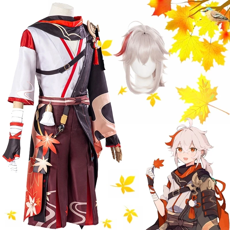 

Kaedehara Kazuha Cosplay Game Genshin Impact Costume Kazuha Cosplay Kimono Women Men Halloween Carnival Suit Wig