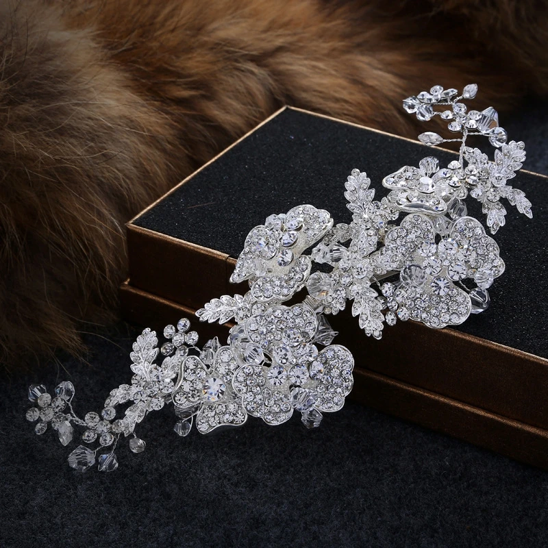 

MYFEIVO Bridal Handmade Crystal Hair Hoop Hair Band Princess Wedding Headband Headwear Headdress Wedding Hair Accessorie XXY0356