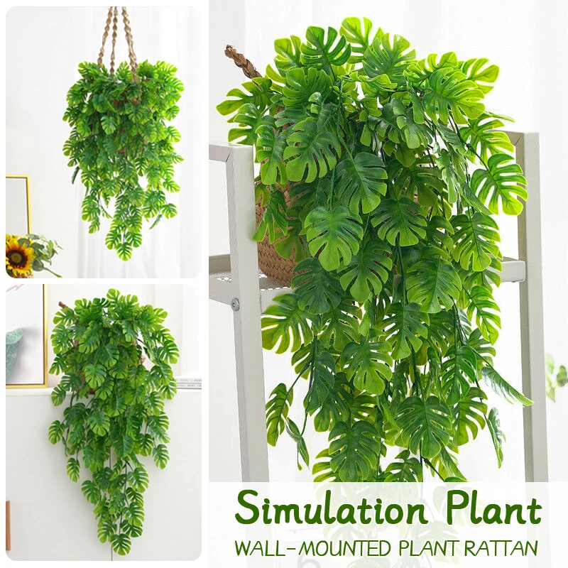

1Pcs Artificial Hanging Plants Fake Ivy Vines Leaves Faux Green Ivy Wreath Wall Plants Home Garden Wall Party Decoration