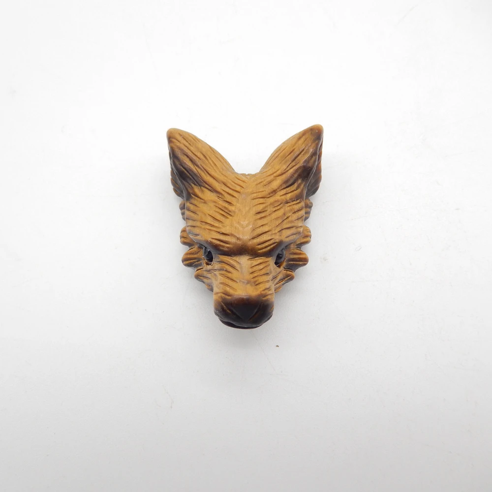 Натуральный тигровый глаз ручная Резная Голова волка кулон бисер