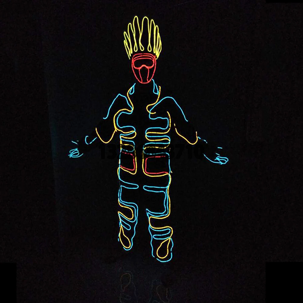 

2023 модная индивидуализированная Мужская светодиодная танцевальная одежда на заказ, персонализированная реклама A1724, оранжевое стекло, зеленый, желтый, красный