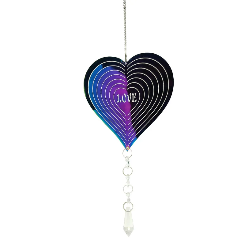 

Garden Decoration Outdoor 3D Rotating Wind Spinner Balcony Hanging Glass Prisms Crystal Pendants Wind Chimes Wedding Accessories