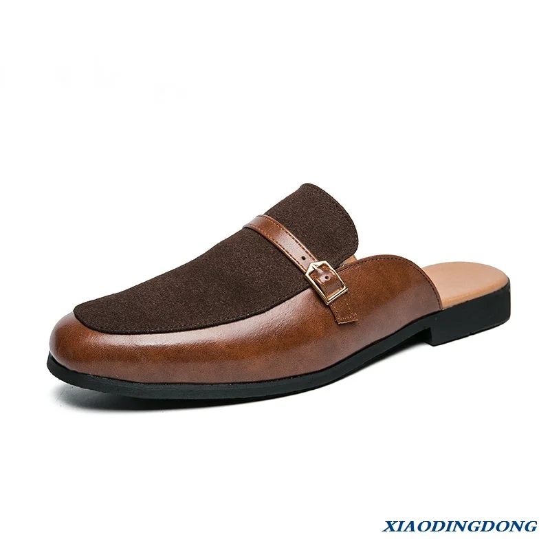 

New Men Breathable Half Shoes for Men Slide Slipper Brand Designer Italian Mens Casual Shoes Italian Loafers Big Size 38-48