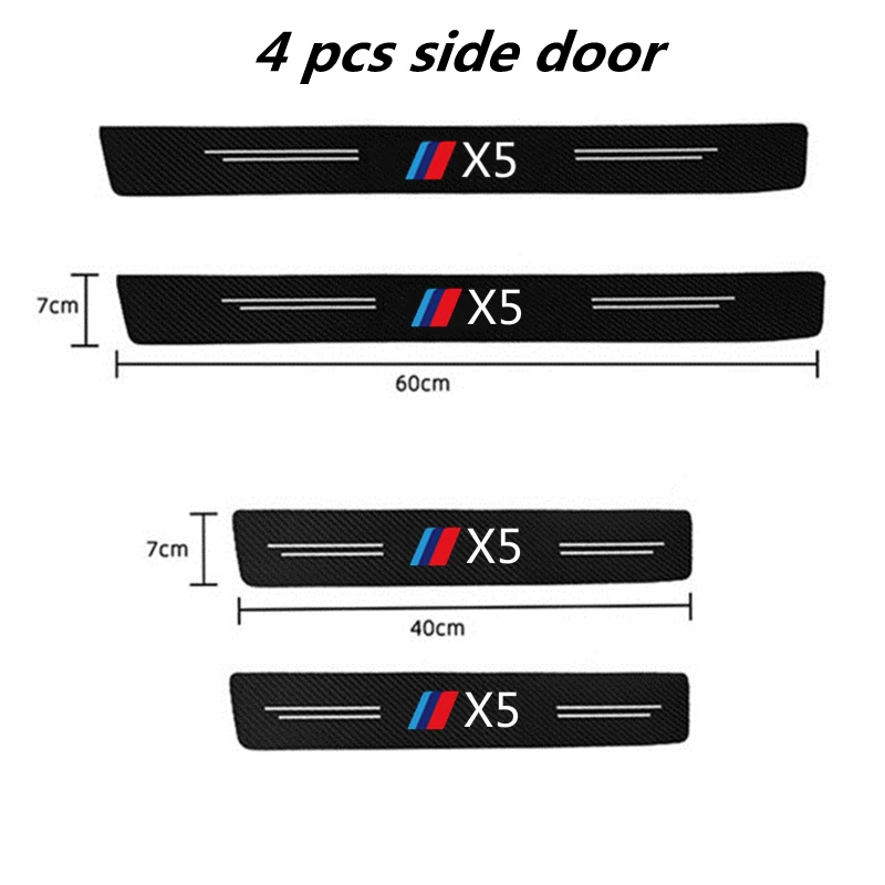 4PCS Carbon Fiber Car Door Threshold Anti Scratch Decal Auto Door Trunk Protective Strip For Bmw X5 E53 E70 F15 G05 Accessories images - 6