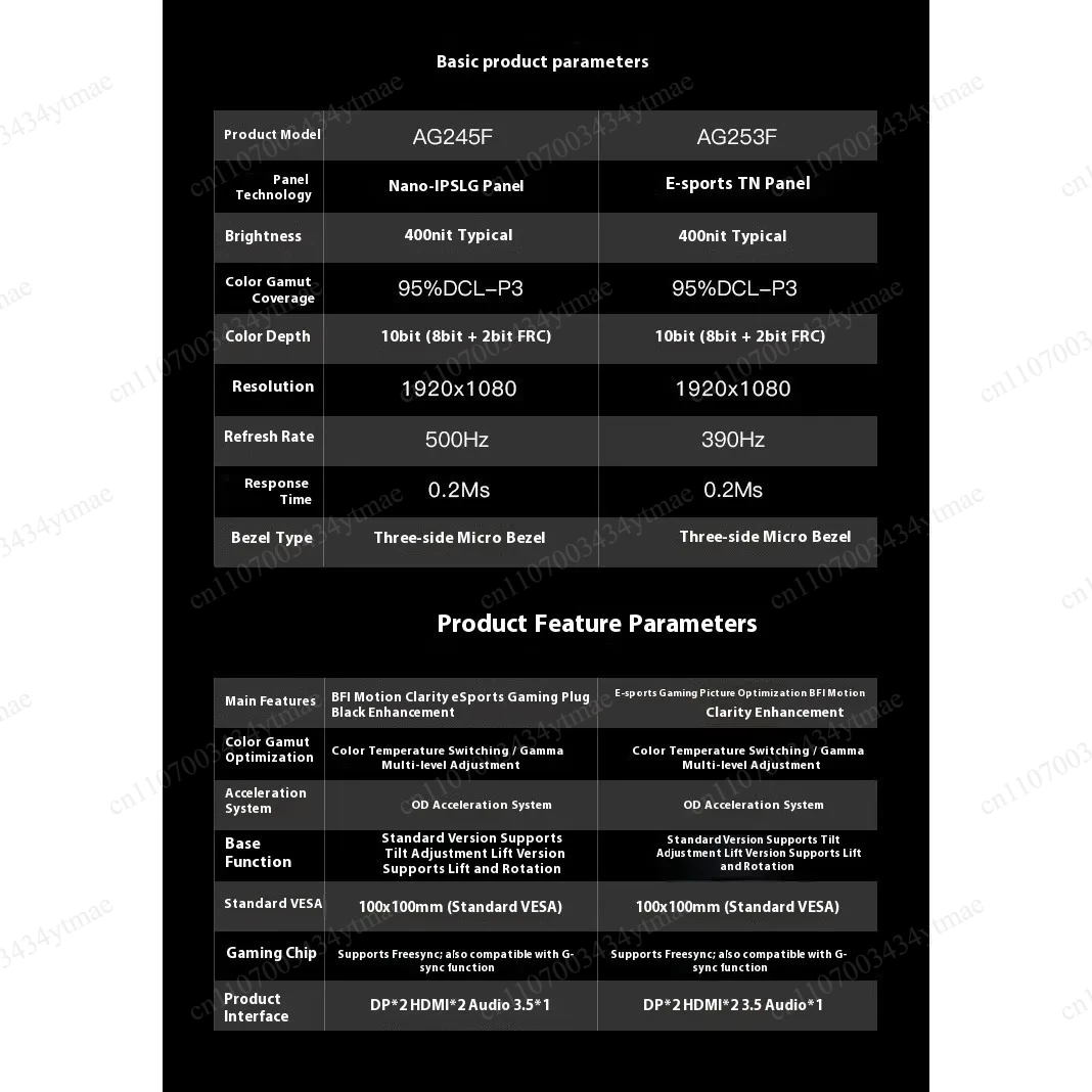 Фото 24/27-дюймовый безрамочный игровой монитор 2K 4K 5K с частотой обновления 360-600 Гц, низким уровнем синего света, DP, LCD, для настольных ПК №3