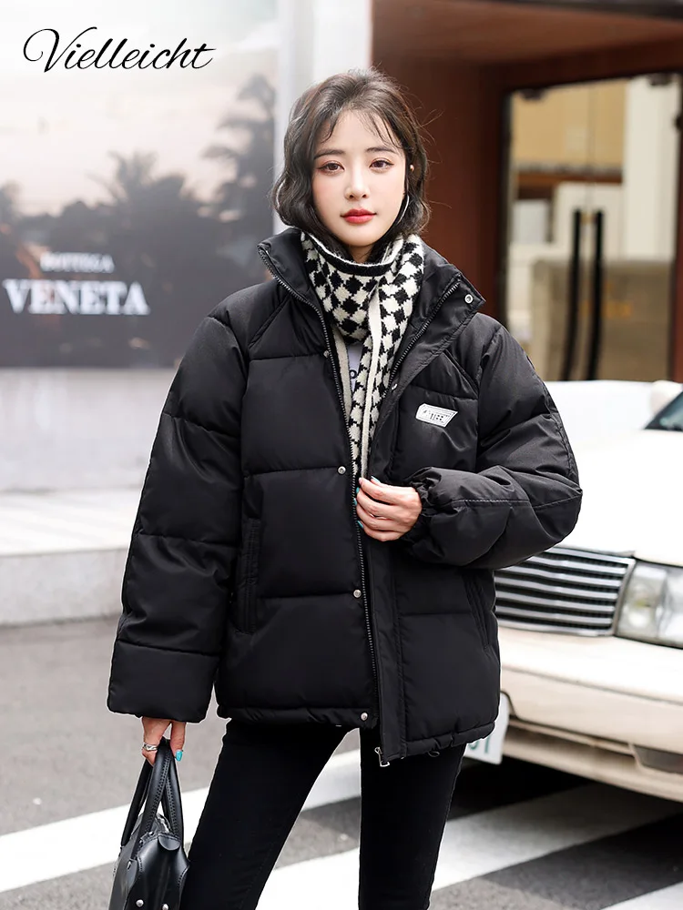 Vielleicht 2022 New Winter Jacket Women Parkas Warm Casual Winte Clothes Short Jackets Coats Female Stand Collar Thick Outwear