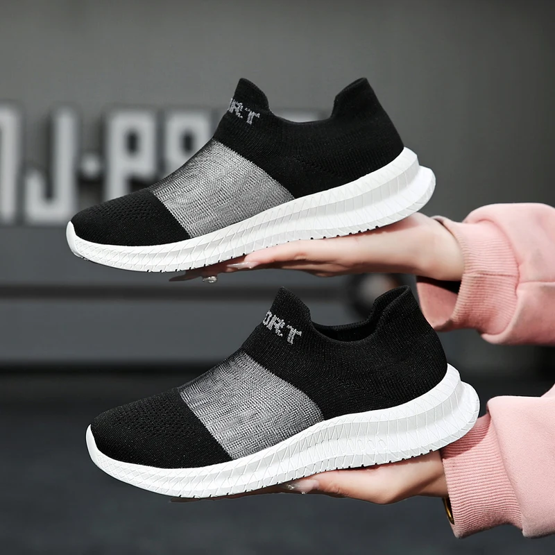 Кроссовки YRZL женские без шнуровки Спортивная повседневная обувь сетчатые