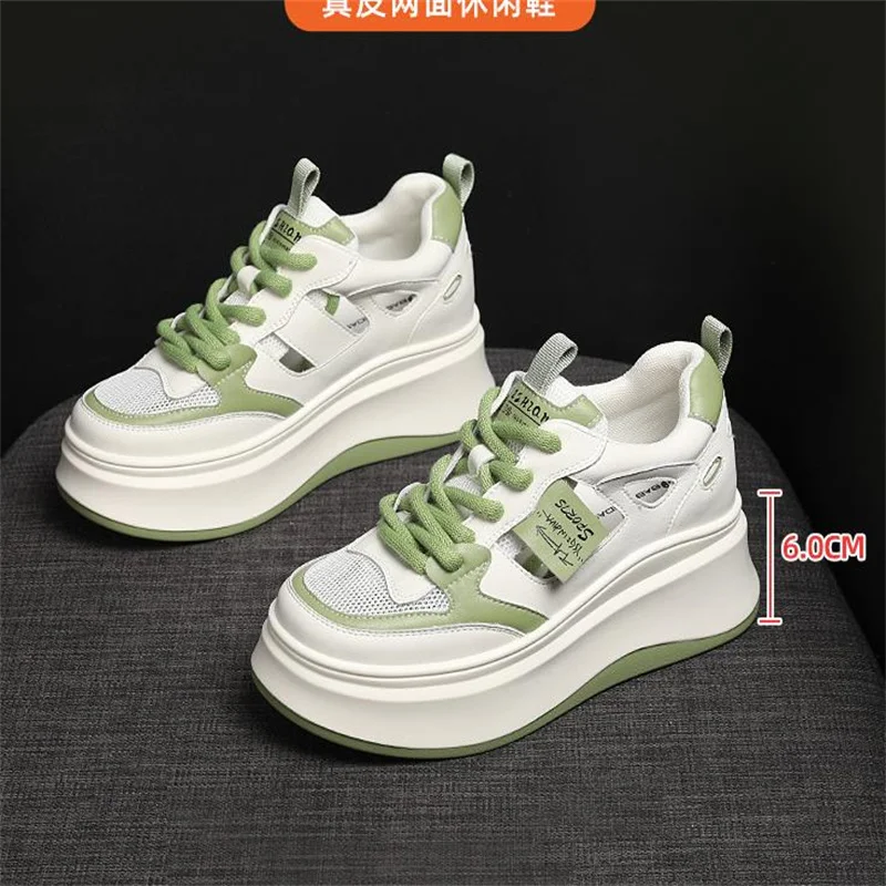 Женские кожаные туфли на танкетке 6 см