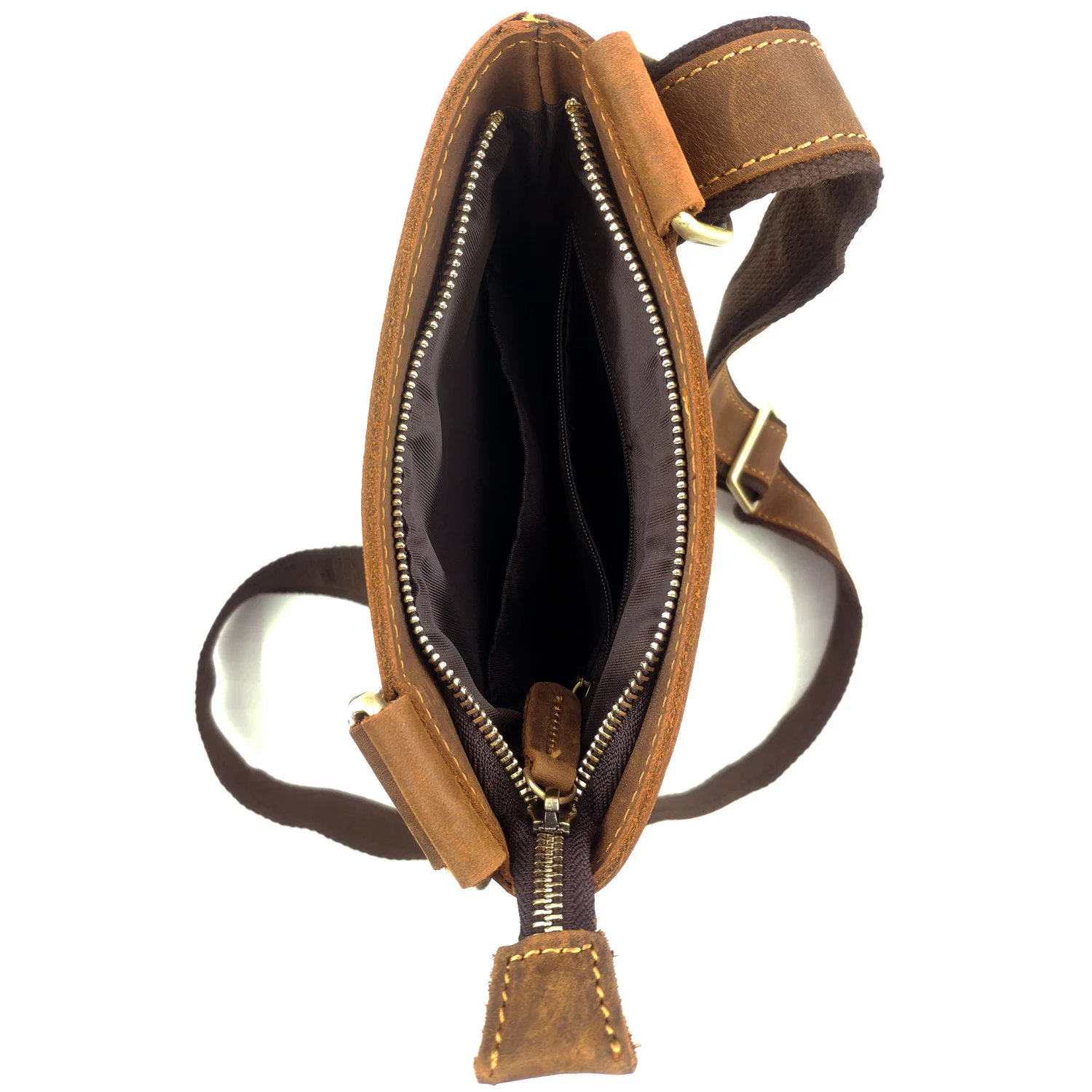 Сумка на плечо мужская из натуральной кожи сумочка-мессенджер Крейзи Хорс