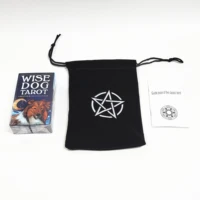 full english wise dog tarot suit 78 cards with a english manual and velvet tarot bag for divination personal use tarot deck