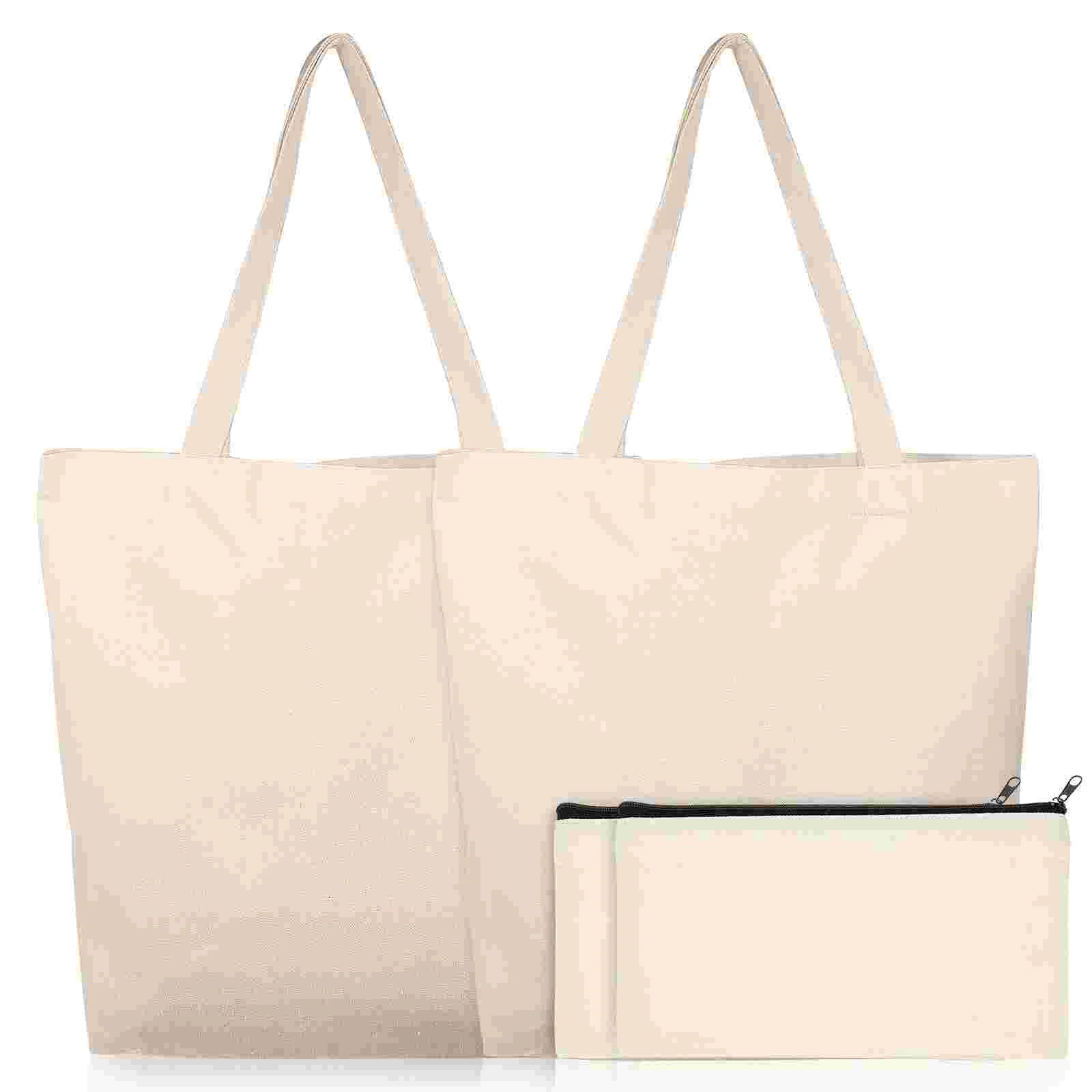 

4 Pcs Canvas Bag Shoulder Women Large Capacity Leisure Bags Work Single School Fashion Miss Casual