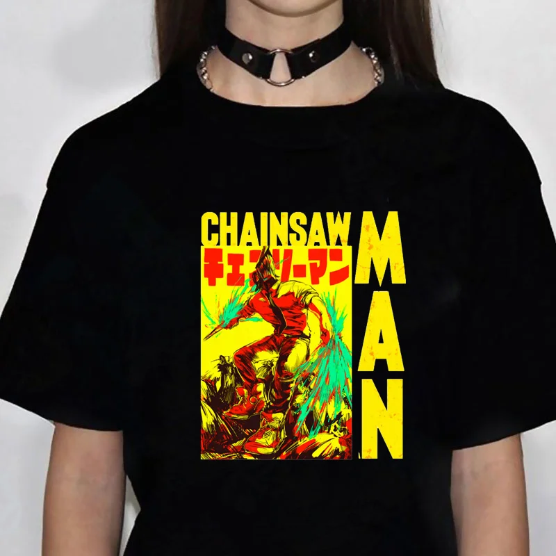 

chainsaw man t-shirt male manga casual japanese y2k clothes tshirt aesthetic couple clothes