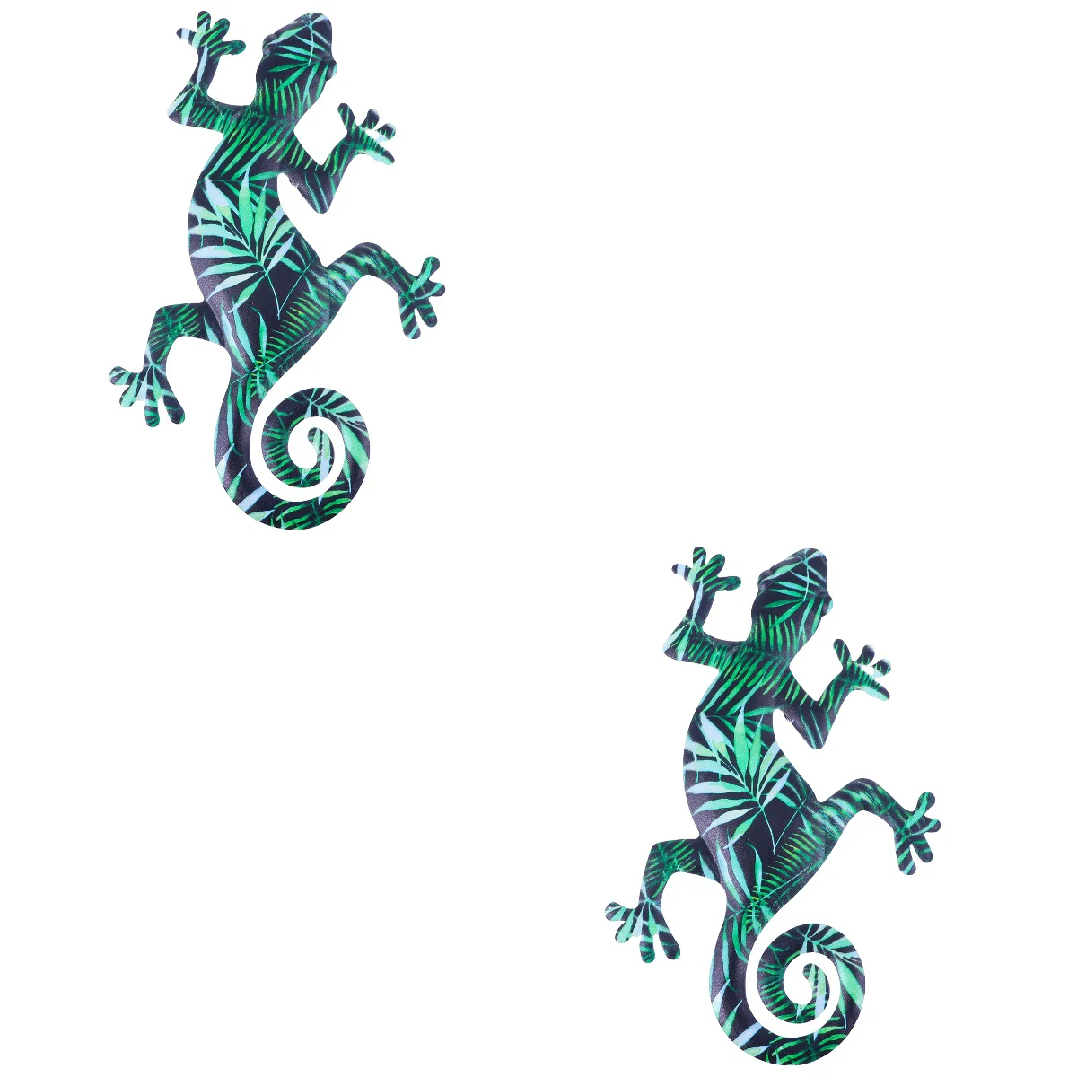 

2pcs Gecko Wall Decor Indoor Outdoor Hanging Iron Art Work Ornament Accessory