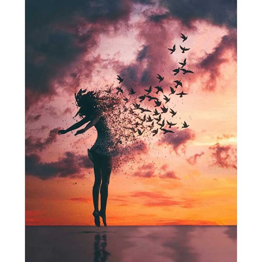 

Алмазная живопись «сделай сам» 5D, Женский пейзаж, алмазная вышивка, пейзаж, вышивка крестиком, круглая/квадратная вышивка, домашний декор, подарок