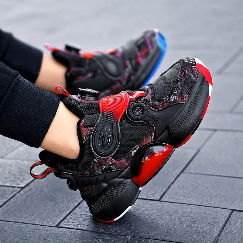 Boy Shoes 2022 Fashion Children Sports Basketball Shoes Autumn and Winter Plus Cotton Warm Breathable Boys' Casual Shoes