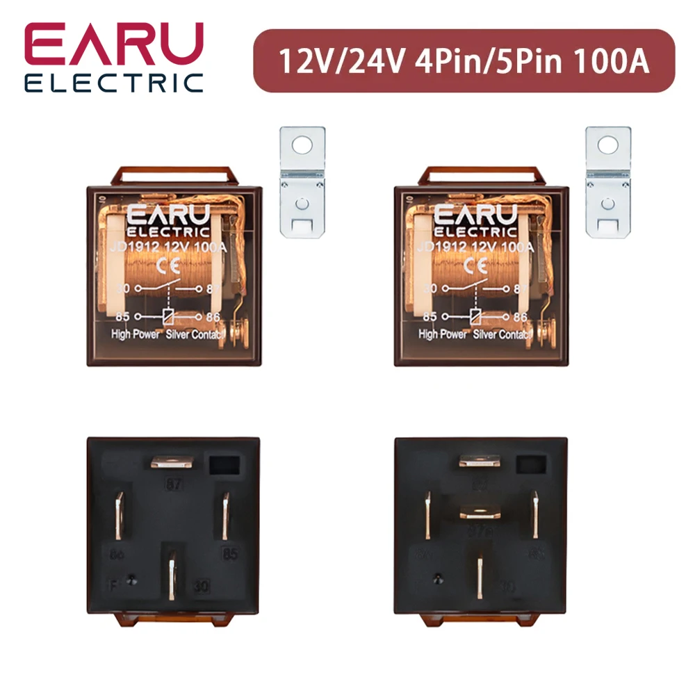 1 шт. водонепроницаемое автомобильное реле постоянного тока 12 В 24 В 100 А 4Pin 5Pin SPDT устройство управления автомобилем автомобильные реле DC 24 В высокая емкость переключения