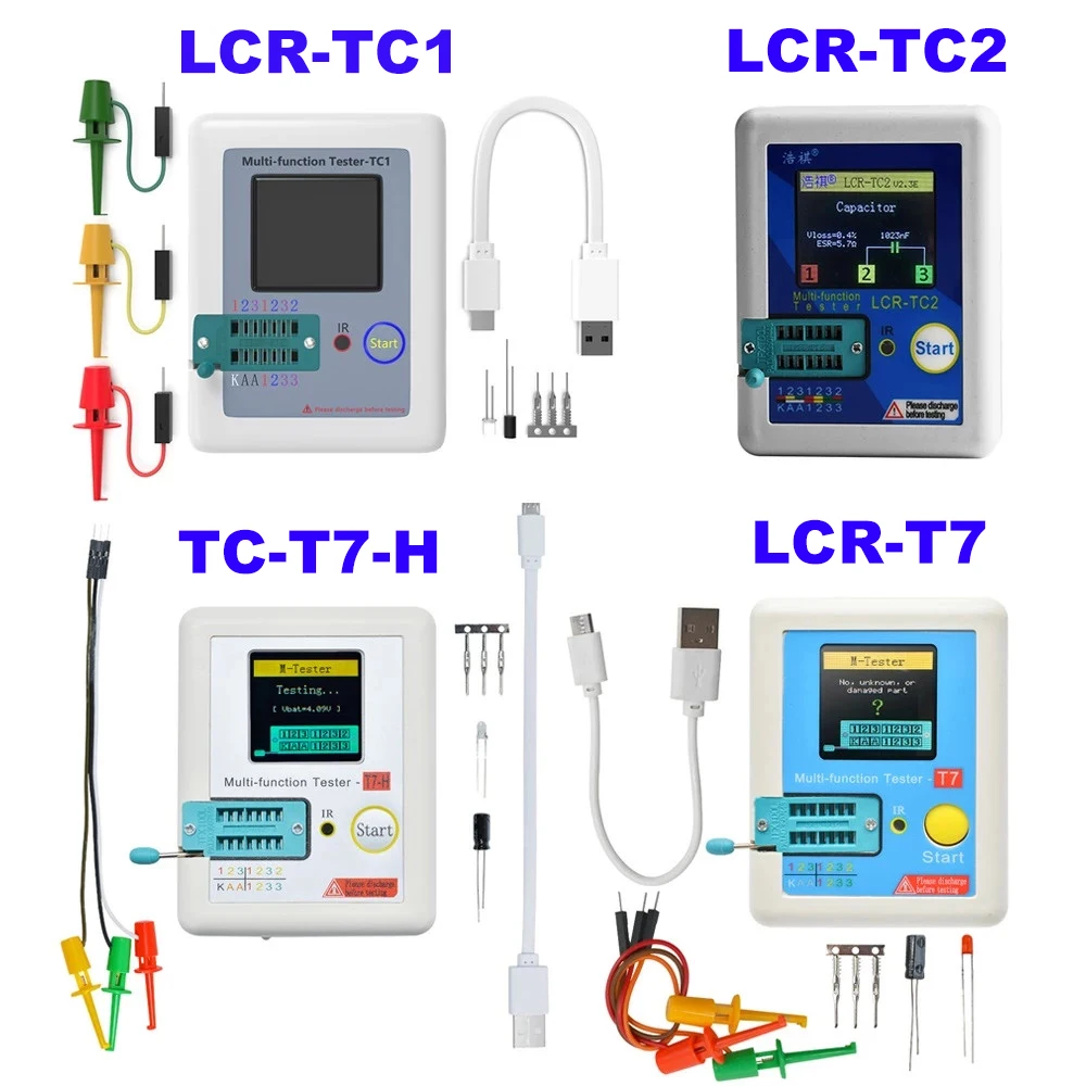 

LCR-TC2 Upgraded High-Precision Transistor Tester Multimeter for Diode Triode MOS/PNP/NPN Capacitor Resistor Transistor V2.3E