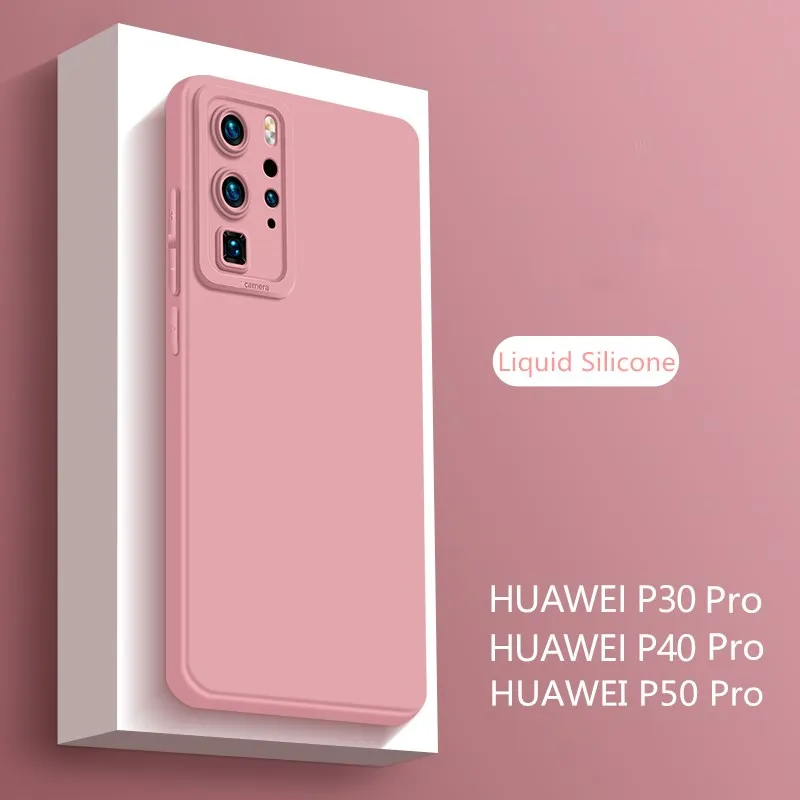 

Original Liquid Silicone Phone Case For Huawei P30 P20 P40 50 Pro Mate 20 30 40 Honor 50 Pro 8X 9X Back Protector Cover