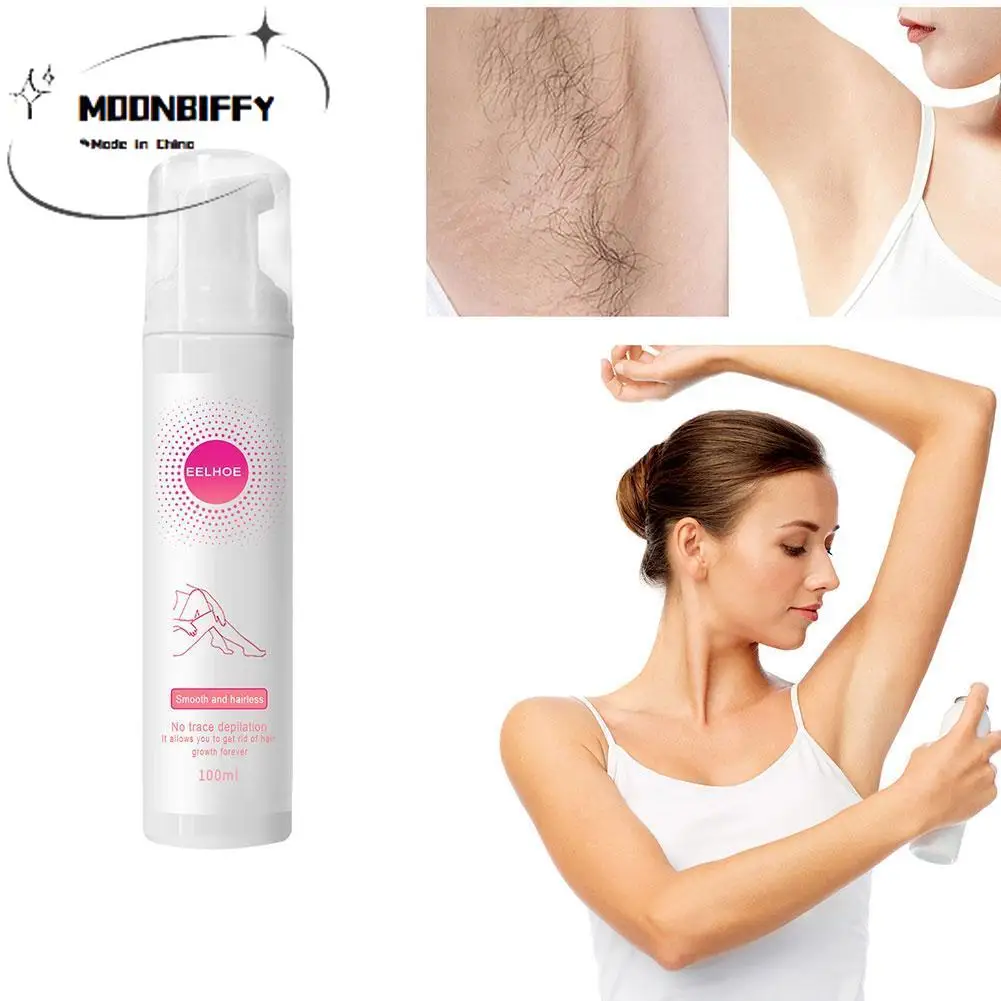 

100Ml Natural Painless Hair Removal Spray Hair Remover Foam Mousse Body Legs Arms Armpits Non-irritating Depilation Spray Beauty