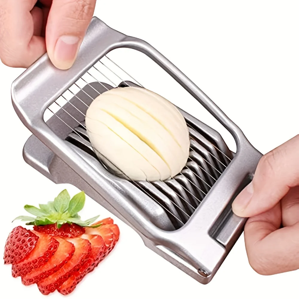 

Egg Slicer Cutter Hard Boiled Eggs Multipurpose Egg Cutter Mini Manual Egg Slicer Egg Ham Mushroom Strawberry Soft Fruit