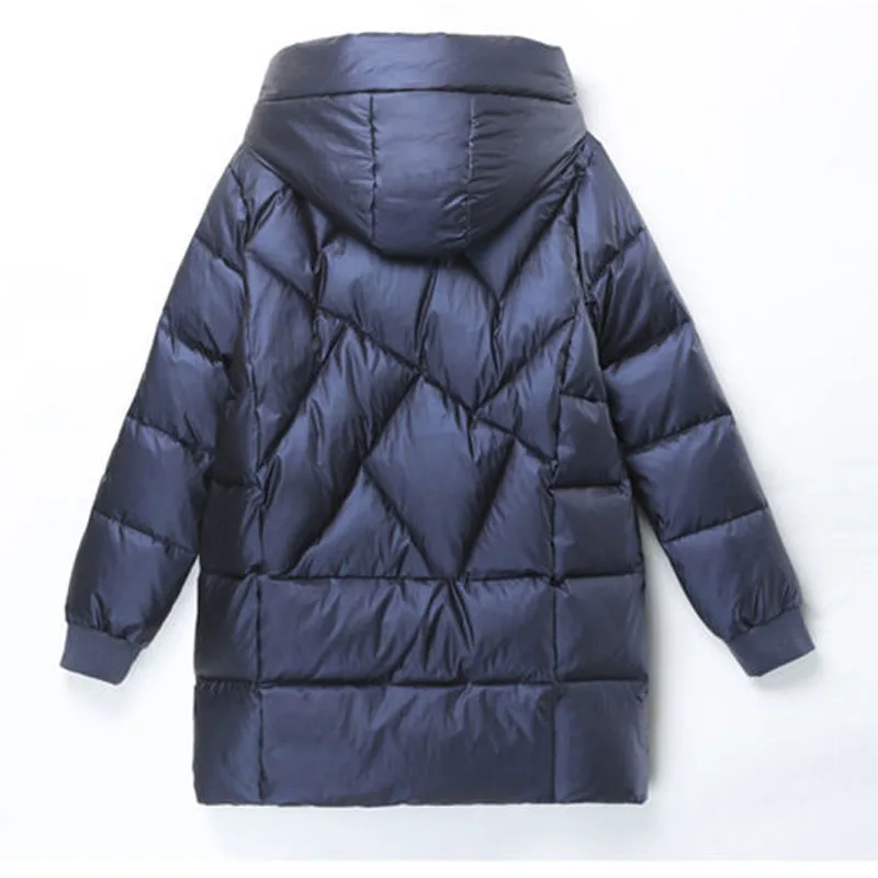 2022 Hooded Cotton Coat Women's Mid-Length Winter Jackets Elegant Mother's Parkas Padded Jacket Thick Down Padded Jacket Vintage