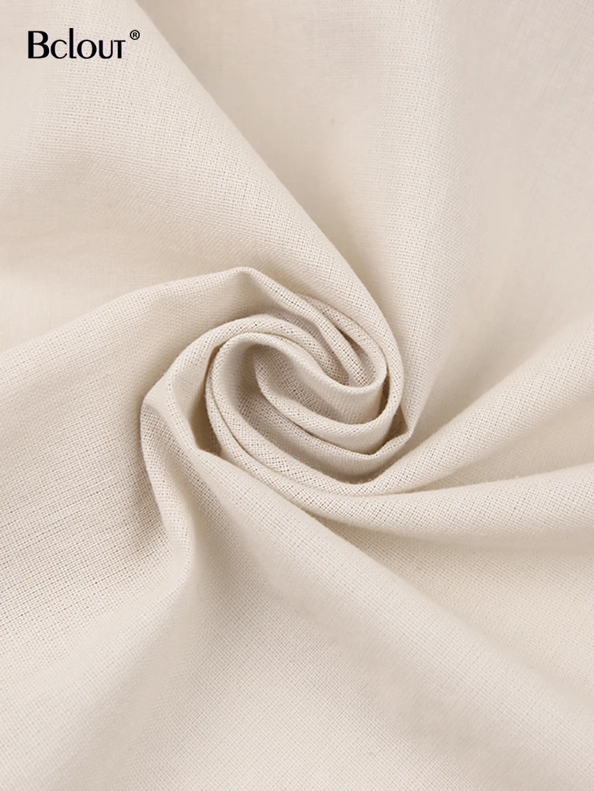 Костюм Bclout женский: льняная свободная блузка с длинным рукавом брюки широкими