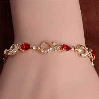 trendy womenladys fashion 18k gold plated heart 5 colors cz stones bracelets bangles jewelry