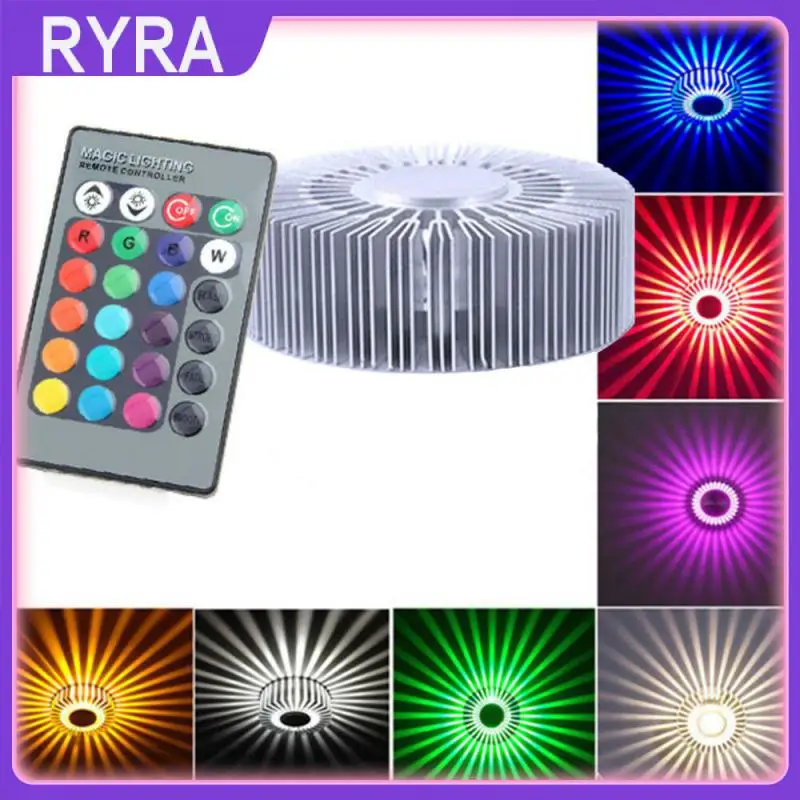 

RGB Indoor Led Wall Lamp Wireless Creative Aluminum Sconce Wall Light RGB Corridor Wall Lamp For Club Home Party Effect Lights