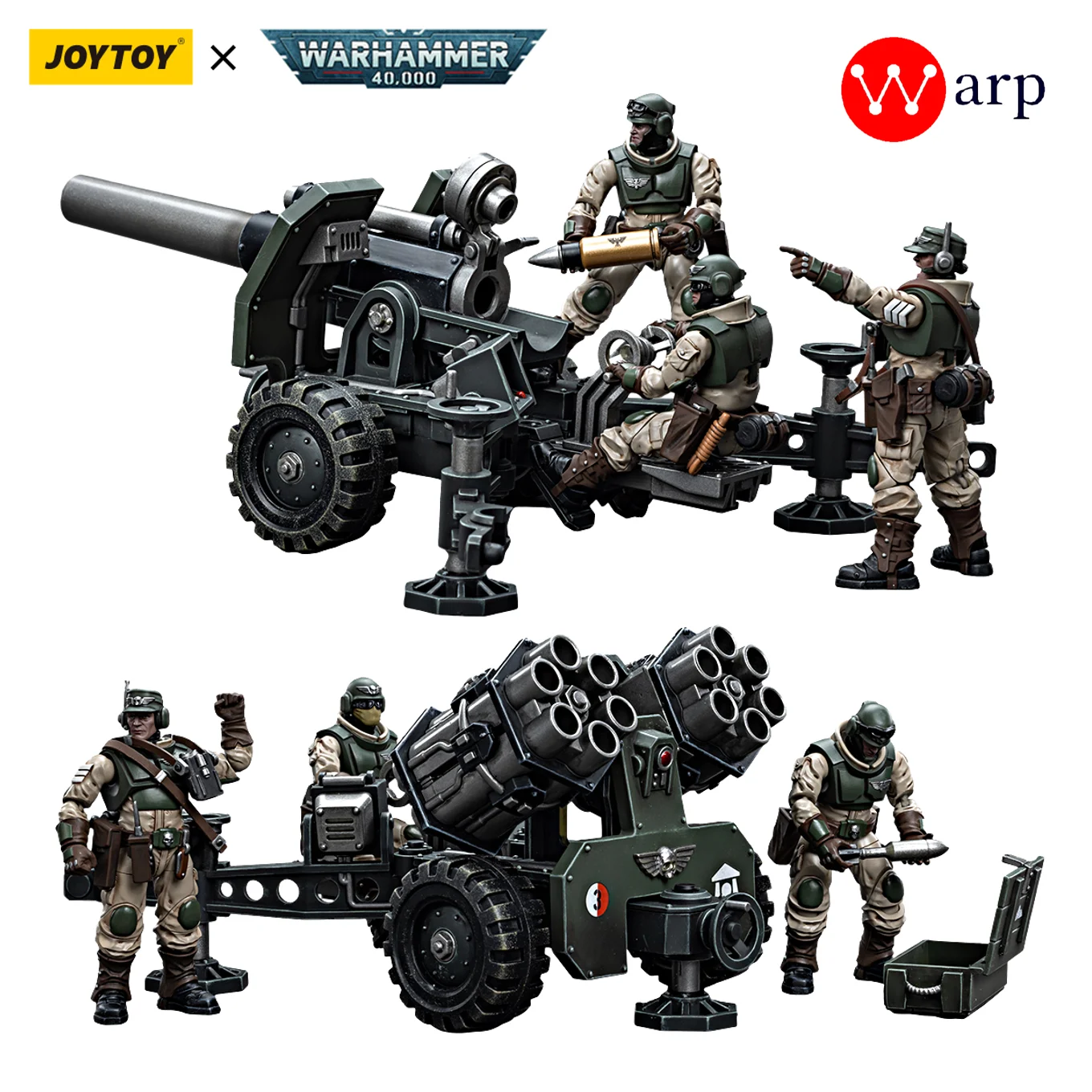 

[Pre-Sale] JOYTOY Warhammer 40k 1/18 Action Figures Astra Militarum Ordnance Team with Malleus Rocket Launcher Military Model