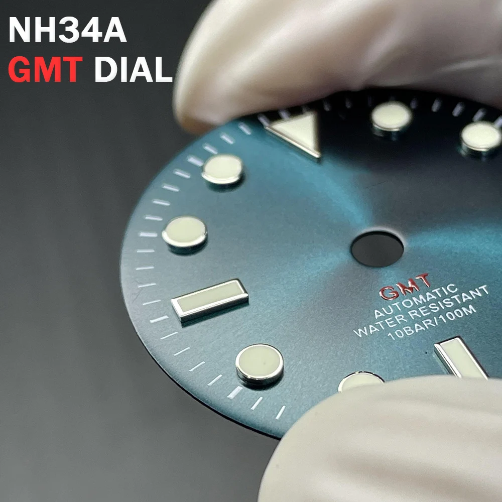 Циферблат Механических часов Mod NH34 GMT 29 мм механические часы Sungray Blue циферблат C3