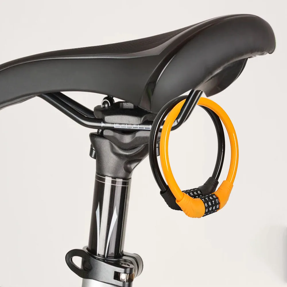 Замок велосипедный со стальной цепью 4-значный замок с паролем для горного