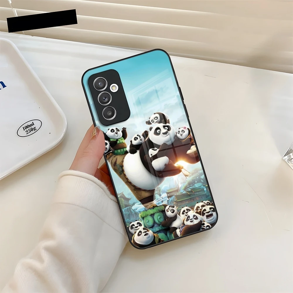 Чехол для телефона KungS F-Fu PandaS Glass Samsung Galaxy S20 S24 S21 S22 S23 Ultra Fe Plus A34 A54 A16 A24 A52 A53 M54 Cover