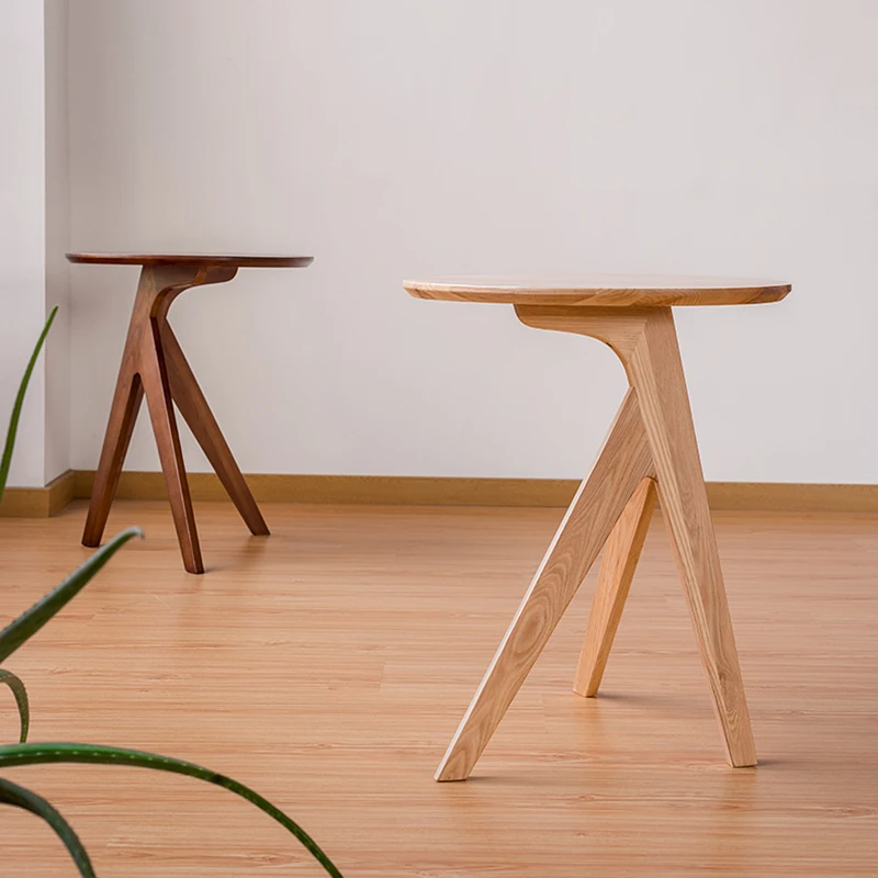 

Индивидуальный маленький чайный столик в скандинавском стиле, простой маленький круглый столик, цельная древесина, простые и креативные вставки, маленький домашний чайный столик,