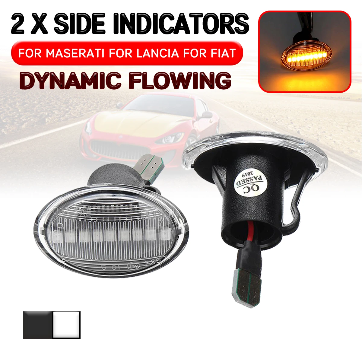 

Автомобильный светодиодный динамический боковой габаритный фсветильник рь, поворотный сигнал, лампа для Maserati для Lancia для Fiat 500 2007