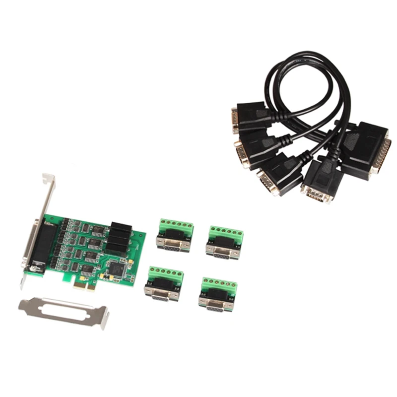 Фото PCI Express на 4 порта, высокоскоростная RS422 RS485 многосерийная Pcie Industrial I/O карта Exar 17V354 с низкопрофильным кронштейном №5