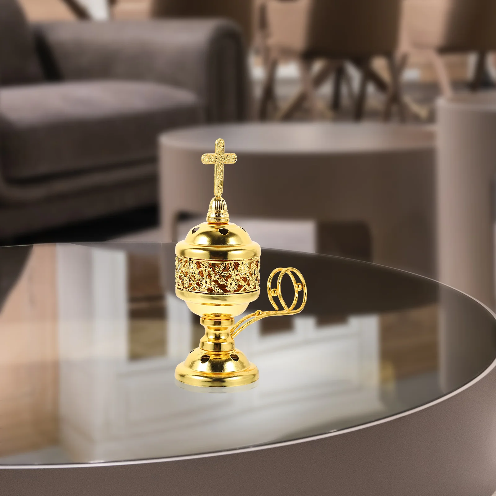 

Stick Table Censer Upholstery Trim Classic Burner Decorative Metal Retro Office Aroma Desktop Holder