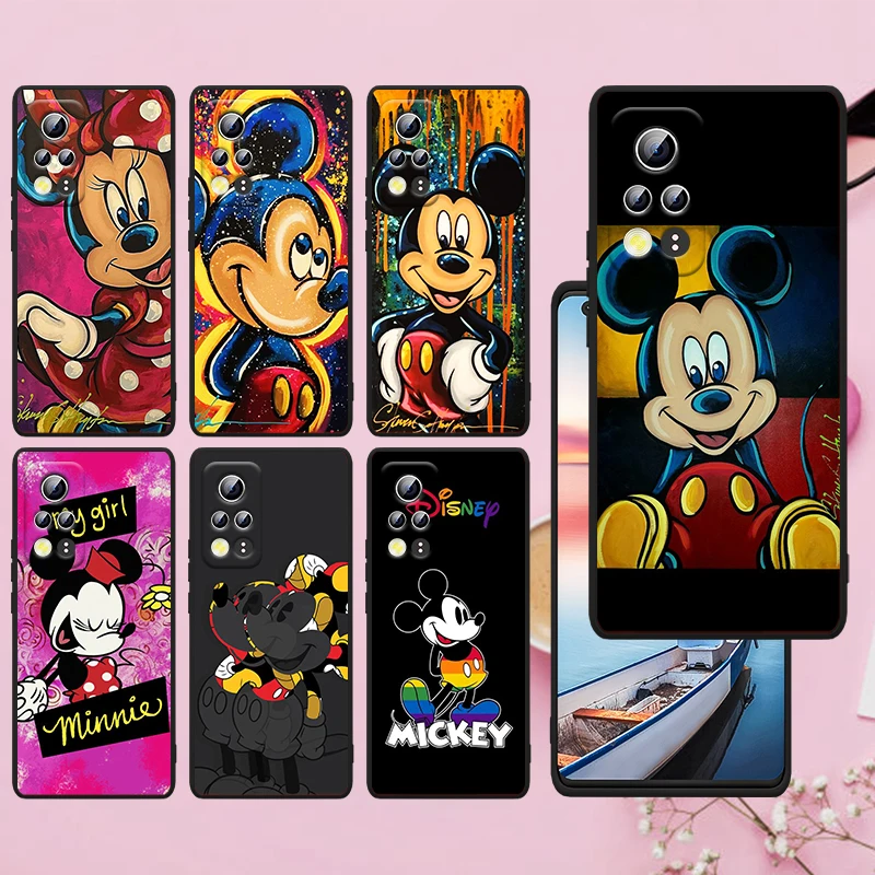 

Cute Art Mickey Minnie Mouse Phone Case For Honor 70 60 SE 50 X8 X7 X30 X20 20 10 10X 10i 9C 9A 9X 8A 8X Pro Lite Black Funda